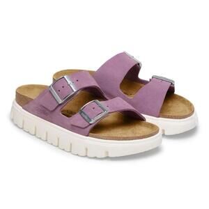 Birkenstock Shoes Arizona Chunky Mauve Suede Leather Sandals
